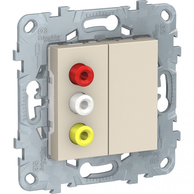 Розетка SCHNEIDER ELECTRIC UNICA NEW, 3 RCA, бежевый NU543144 Розетка SCHNEIDER ELECTRIC UNICA NEW, 3 RCA, бежевый NU543144