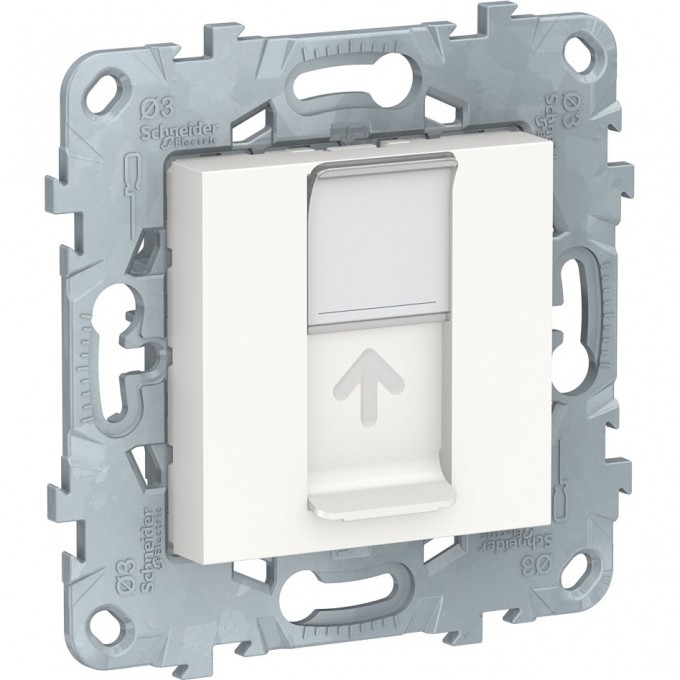 Розетка SCHNEIDER ELECTRIC UNICA NEW компьютерная, RJ45, одиночная, кат. 6 UTP, белый NU541518 Розетка SCHNEIDER ELECTRIC UNICA NEW компьютерная, RJ45, одиночная, кат. 6 UTP, белый NU541518