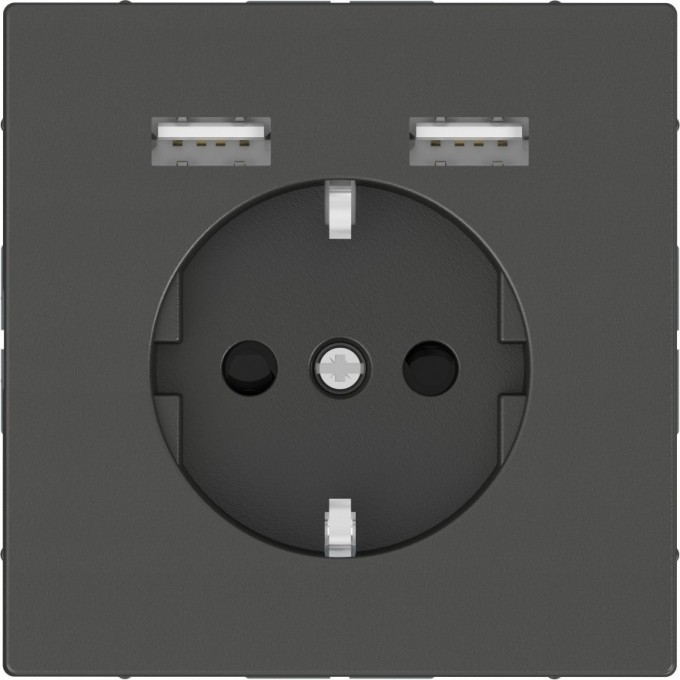 Розетка силовая SCHNEIDER ELECTRIC MERTEN D-LIFE 16А, с зарядкой USB A+A 2,4 A, АНТРАЦИТ MTN2366-6034 Розетка силовая SCHNEIDER ELECTRIC MERTEN D-LIFE 16А, с зарядкой USB A+A 2,4 A, АНТРАЦИТ MTN2366-6034