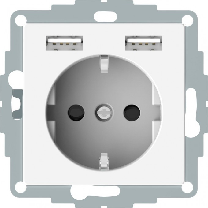 Розетка силовая SCHNEIDER ELECTRIC MERTEN SM, 16 A с зарядкой USB A+A 2,4 A, белый MTN2366-0319 Розетка силовая SCHNEIDER ELECTRIC MERTEN SM, 16 A с зарядкой USB A+A 2,4 A, белый MTN2366-0319