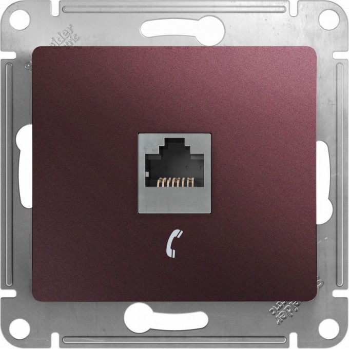 Розетка телефонная SCHNEIDER ELECTRIC GLOSSA RJ11, БАКЛАЖАНОВЫЙ GSL001181T Розетка телефонная SCHNEIDER ELECTRIC GLOSSA RJ11, БАКЛАЖАНОВЫЙ GSL001181T