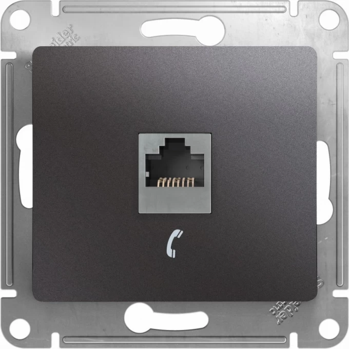 Розетка телефонная SCHNEIDER ELECTRIC GLOSSA RJ11, ГРАФИТ GSL001381T Розетка телефонная SCHNEIDER ELECTRIC GLOSSA RJ11, ГРАФИТ GSL001381T
