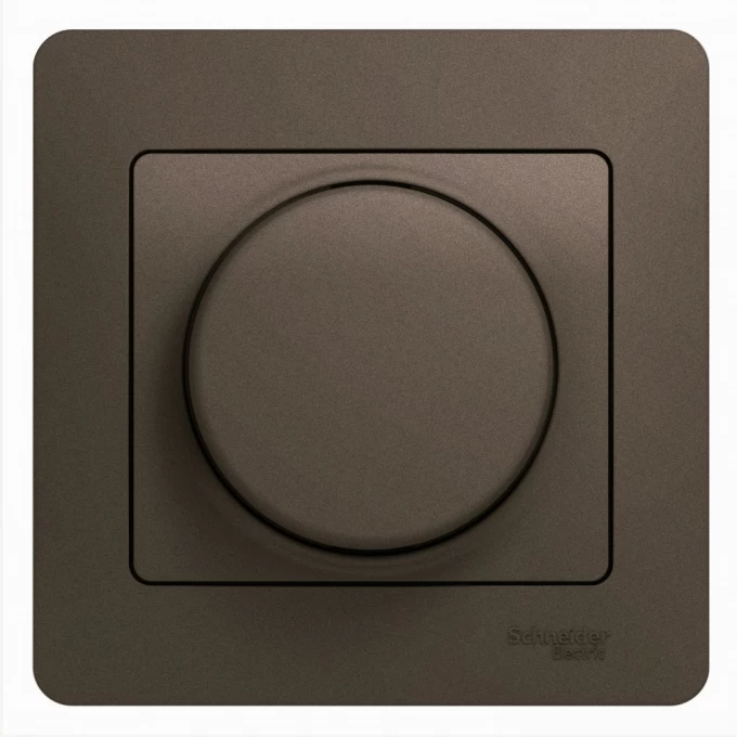 Светорегулятор (диммер) SCHNEIDER ELECTRIC GLOSSA, поворотно-нажимной, LED, RC, 630Вт, в сборе, шоколад GSL000837 Светорегулятор (диммер) SCHNEIDER ELECTRIC GLOSSA, поворотно-нажимной, LED, RC, 630Вт, в сборе, шоколад GSL000837