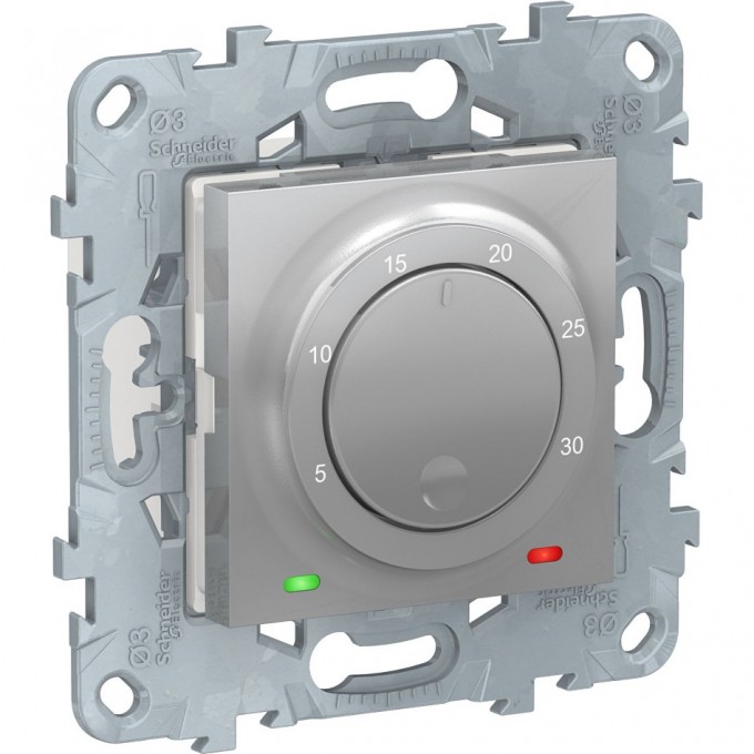 Термостат электронный SCHNEIDER ELECTRIC UNICA NEW, 8А, встроенный термодатчик, алюминий NU550130 Термостат электронный SCHNEIDER ELECTRIC UNICA NEW, 8А, встроенный термодатчик, алюминий NU550130