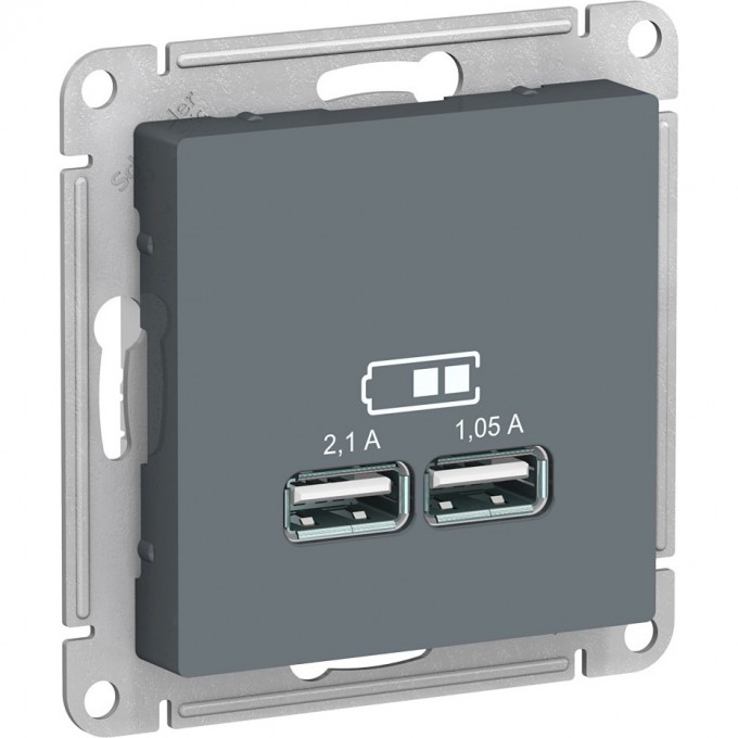 USB розетка SCHNEIDER ELECTRIC ATLASDESIGN 2х5В/1,05 А, механизм, ГРИФЕЛЬ ATN000733 USB розетка SCHNEIDER ELECTRIC ATLASDESIGN 2х5В/1,05 А, механизм, ГРИФЕЛЬ ATN000733