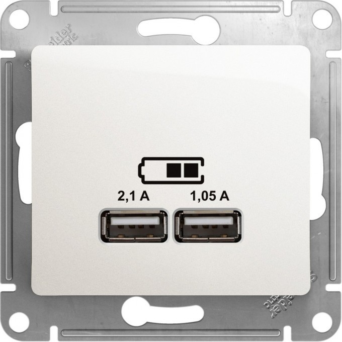 USB розетка SCHNEIDER ELECTRIC GLOSSA A+A, 5В/2,1 А, 2х5В/1,05 А, механизм, ПЕРЛАМУТР GSL000633 USB розетка SCHNEIDER ELECTRIC GLOSSA A+A, 5В/2,1 А, 2х5В/1,05 А, механизм, ПЕРЛАМУТР GSL000633