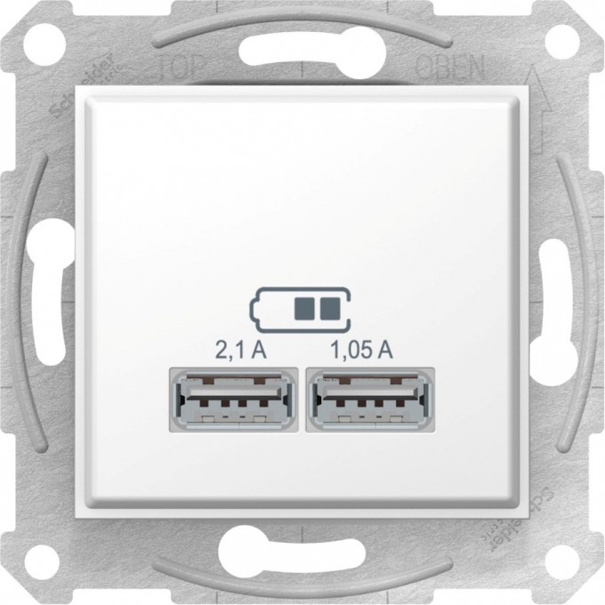 USB-розетка SCHNEIDER ELECTRIC SEDNA, 2,1А (2x1,05А), БЕЛЫЙ SDN2710221 USB-розетка SCHNEIDER ELECTRIC SEDNA, 2,1А (2x1,05А), БЕЛЫЙ SDN2710221