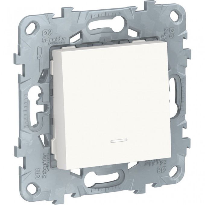Выключатель 1-клавишный SCHNEIDER ELECTRIC UNICA NEW, кнопочный, с подсветкой, сх. 1а, 10A белый NU520618N Выключатель 1-клавишный SCHNEIDER ELECTRIC UNICA NEW, кнопочный, с подсветкой, сх. 1а, 10A белый NU520618N