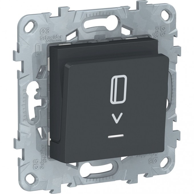 Выключатель SCHNEIDER ELECTRIC UNICA NEW карточный, с подсветкой, 10 А, антрацит NU528354 Выключатель SCHNEIDER ELECTRIC UNICA NEW карточный, с подсветкой, 10 А, антрацит NU528354