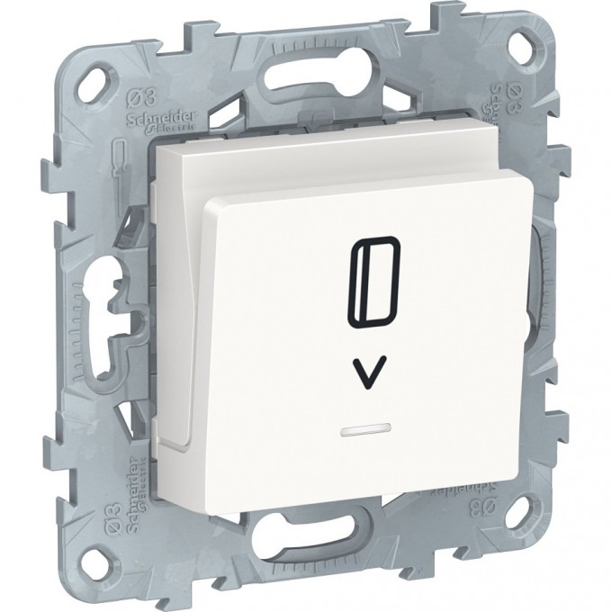 Выключатель SCHNEIDER ELECTRIC UNICA NEW карточный, с подсветкой, 10 А, белый NU528318 Выключатель SCHNEIDER ELECTRIC UNICA NEW карточный, с подсветкой, 10 А, белый NU528318