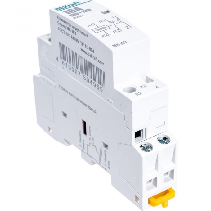 Модульный контактор DEKRAFT 2НО 16А 230В МК-103 18050DEK Модульный контактор DEKRAFT 2НО 16А 230В МК-103 18050DEK