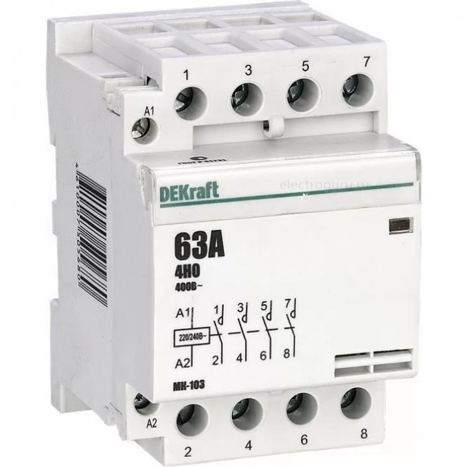 Модульный контактор DEKRAFT 4НЗ 40А 230В МК-103 18084DEK Модульный контактор DEKRAFT 4НЗ 40А 230В МК-103 18084DEK