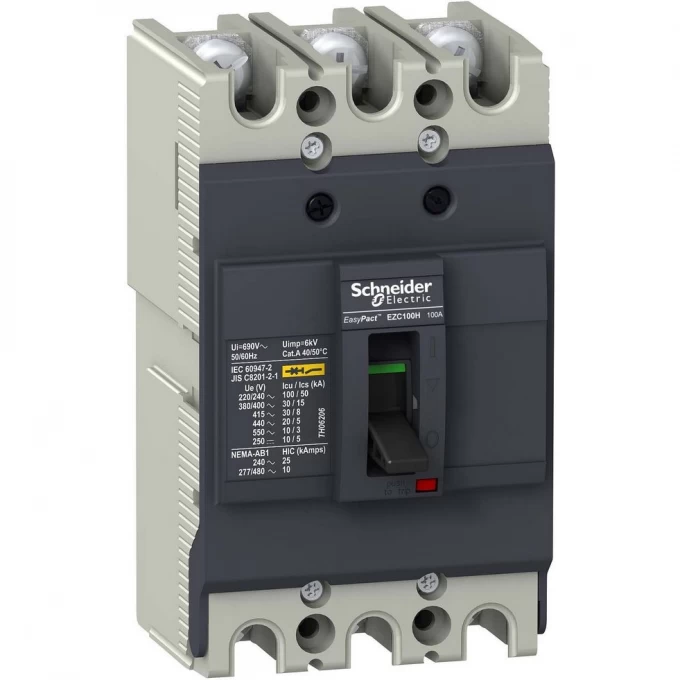 Автоматический выключатель 3П3Т SCHNEIDER ELECTRIC EASYPACT EZC100 30KA/380В 16 A EZC100H3016 Автоматический выключатель 3П3Т SCHNEIDER ELECTRIC EASYPACT EZC100 30KA/380В 16 A EZC100H3016