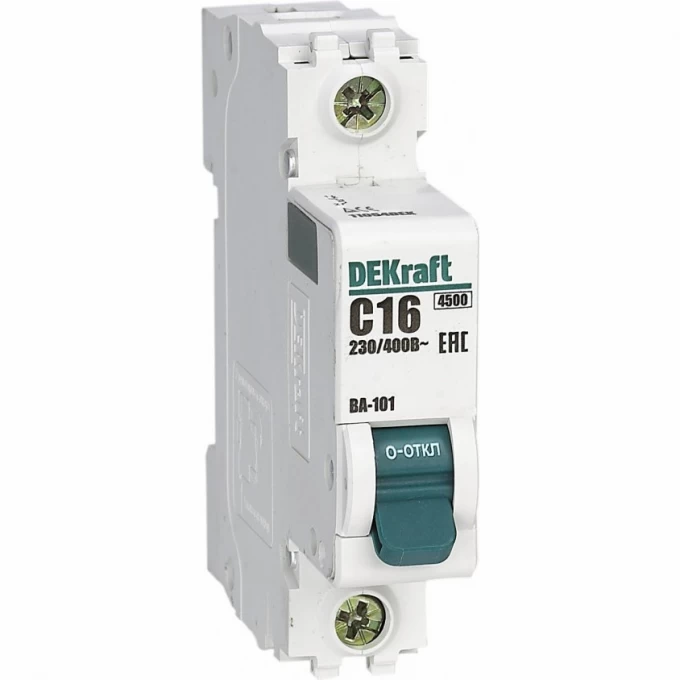 Автоматический выключатель SCHNEIDER ELECTRIC DEKRAFT 1Р 16А х-ка C ВА-101 4,5кА 11054DEK Автоматический выключатель SCHNEIDER ELECTRIC DEKRAFT 1Р 16А х-ка C ВА-101 4,5кА 11054DEK