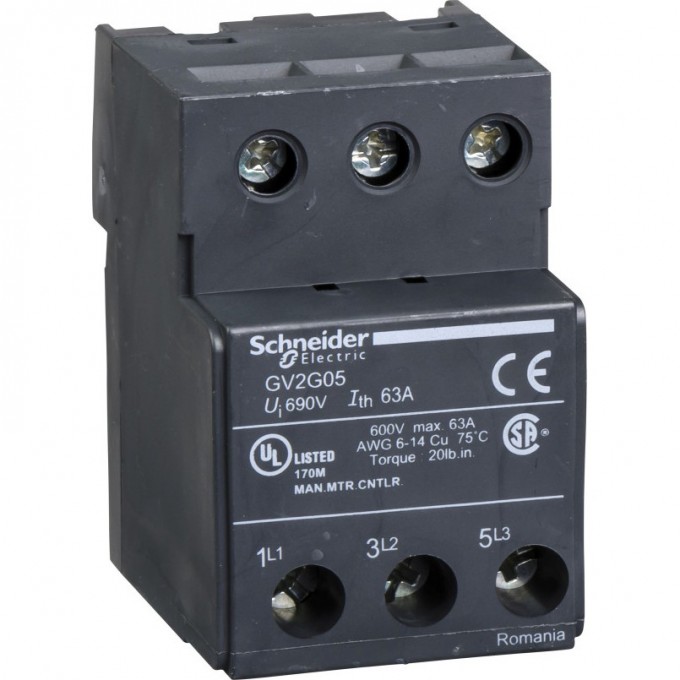 Клеммный блок SCHNEIDER ELECTRIC TESYS для шин GV2-G GV2G05 Клеммный блок SCHNEIDER ELECTRIC TESYS для шин GV2-G GV2G05