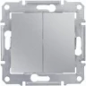 Переключатель 2-клавишный SCHNEIDER ELECTRIC SEDNA, сх.6+6, 10А, 250В, алюминий SDN0600160