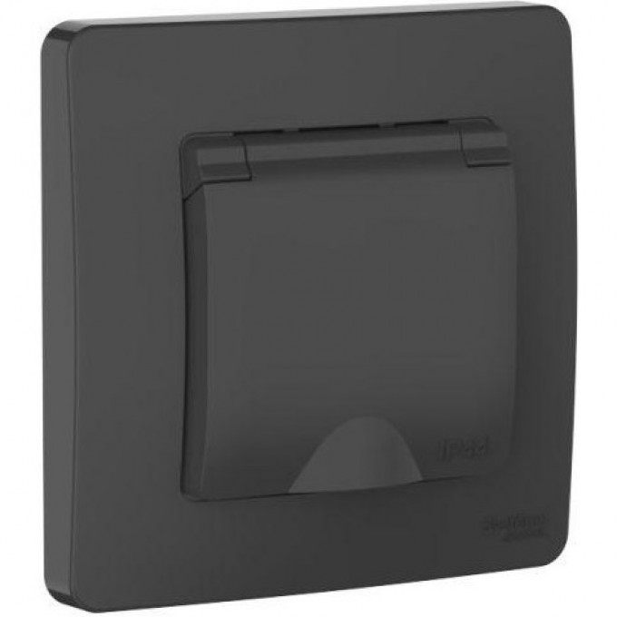 Розетка 1-м SCHNEIDER ELECTRIC СП BLANCA 16А IP44 250В SE с заземлением защитные шторки с крышкой антрацит BLNRS441116 Розетка 1-м SCHNEIDER ELECTRIC СП BLANCA 16А IP44 250В SE с заземлением защитные шторки с крышкой антрацит BLNRS441116