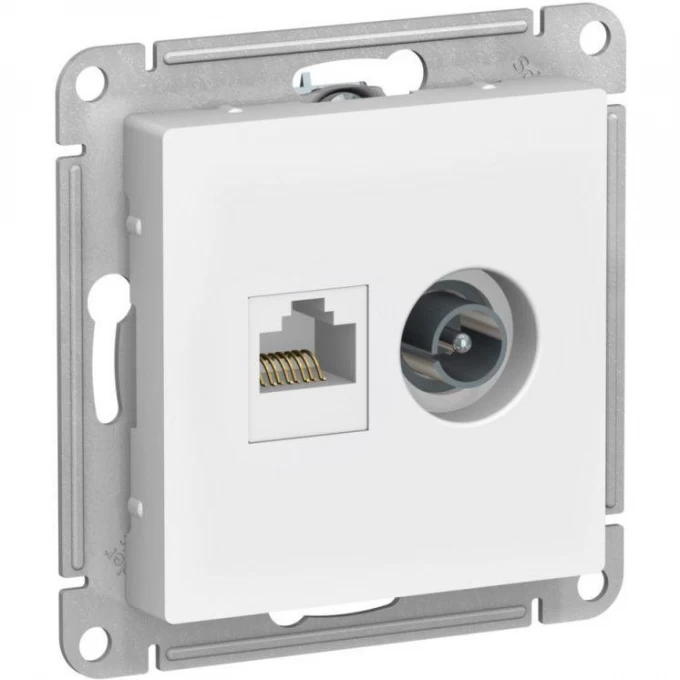 Розетка 2-местная SCHNEIDER ELECTRIC ATLASDESIGN ТВ + компьютерная RJ45 кат. 5Е, лотос ATN001389 Розетка 2-местная SCHNEIDER ELECTRIC ATLASDESIGN ТВ + компьютерная RJ45 кат. 5Е, лотос ATN001389