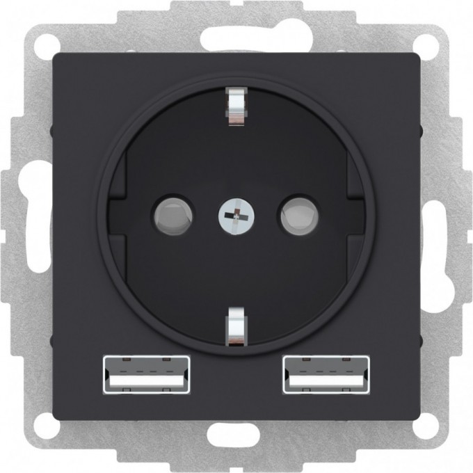 Силовая розетка SCHNEIDER ELECTRIC ATLASDESIGN 16А с 2-мя заряд. устройствами USB тип A+C 5В/2.4А 2х5В/1.2А механизм, карбон ATN001032 Силовая розетка SCHNEIDER ELECTRIC ATLASDESIGN 16А с 2-мя заряд. устройствами USB тип A+C 5В/2.4А 2х5В/1.2А механизм, карбон ATN001032