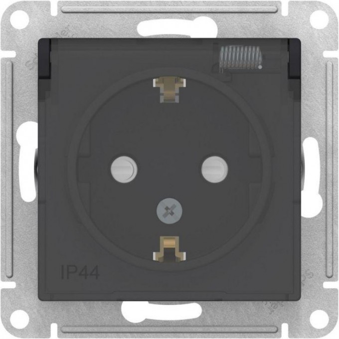 Силовая (штепсельная) розетка SCHNEIDER ELECTRIC ATLASDESIGN AQUA: 1-м СП 16А IP44 с заземл. защ. шторки с прозр. крышкой механизм, карбон ATN441046 Силовая (штепсельная) розетка SCHNEIDER ELECTRIC ATLASDESIGN AQUA: 1-м СП 16А IP44 с заземл. защ. шторки с прозр. крышкой механизм, карбон ATN441046