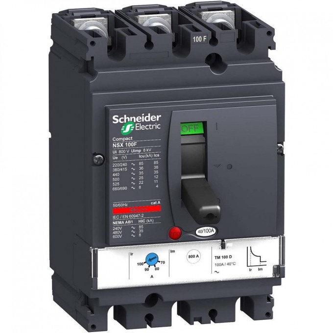 Автоматический выключатель 3П3Т SCHNEIDER ELECTRIC COMPACT TM16D NSX100B LV429557 Автоматический выключатель 3П3Т SCHNEIDER ELECTRIC COMPACT TM16D NSX100B LV429557