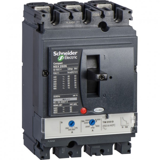 Автоматический выключатель 3П3Т SCHNEIDER ELECTRIC COMPACT TM200D NSX250N LV431831 Автоматический выключатель 3П3Т SCHNEIDER ELECTRIC COMPACT TM200D NSX250N LV431831