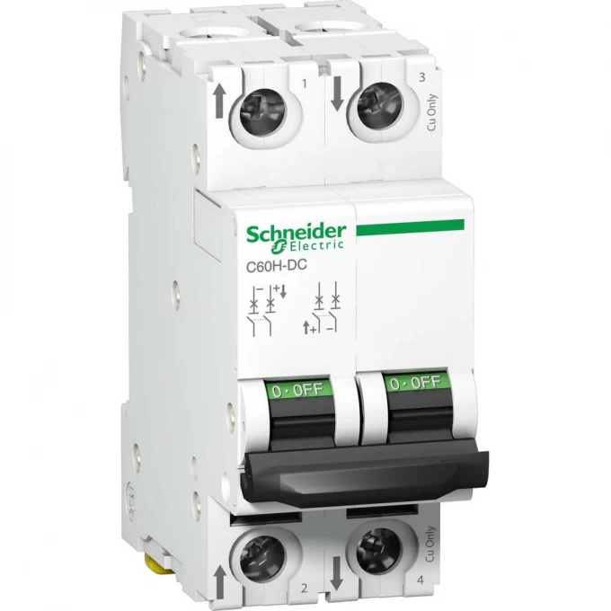 Автоматический выключатель SCHNEIDER ELECTRIC ACTI 9 C60H-DC 2П 16А C 500В DC A9N61531 Автоматический выключатель SCHNEIDER ELECTRIC ACTI 9 C60H-DC 2П 16А C 500В DC A9N61531