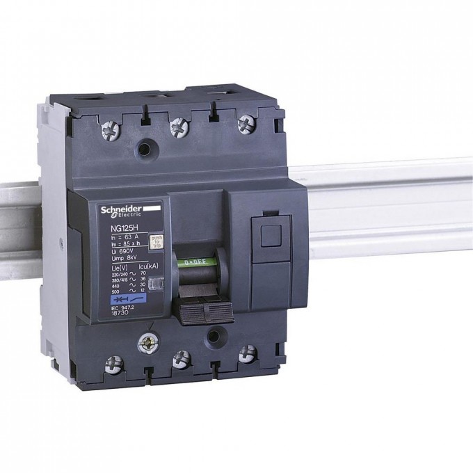 Автоматический выключатель SCHNEIDER ELECTRIC ACTI 9 NG125H 3П 10A C 18723 Автоматический выключатель SCHNEIDER ELECTRIC ACTI 9 NG125H 3П 10A C 18723