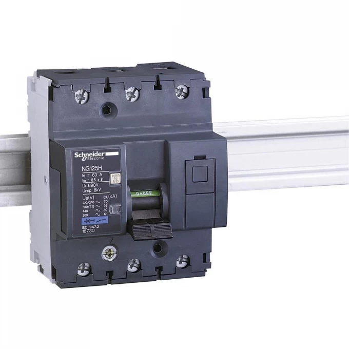 Автоматический выключатель SCHNEIDER ELECTRIC ACTI 9 NG125H 3П 63A C 18730 Автоматический выключатель SCHNEIDER ELECTRIC ACTI 9 NG125H 3П 63A C 18730