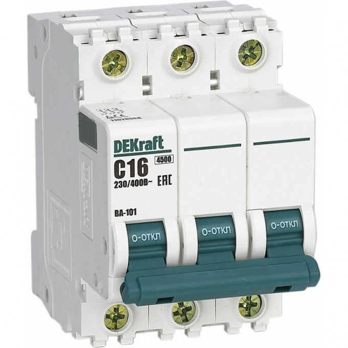 Автоматический выключатель SCHNEIDER ELECTRIC DEKRAFT 3Р 8А х-ка D ВА-101 4,5кА 11227DEK Автоматический выключатель SCHNEIDER ELECTRIC DEKRAFT 3Р 8А х-ка D ВА-101 4,5кА 11227DEK