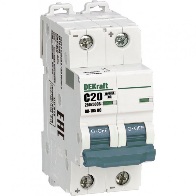 Автоматический выключатель SCHNEIDER ELECTRIC DEKRAFT ВА105-2P-020A-C-DC 13392DEK Автоматический выключатель SCHNEIDER ELECTRIC DEKRAFT ВА105-2P-020A-C-DC 13392DEK