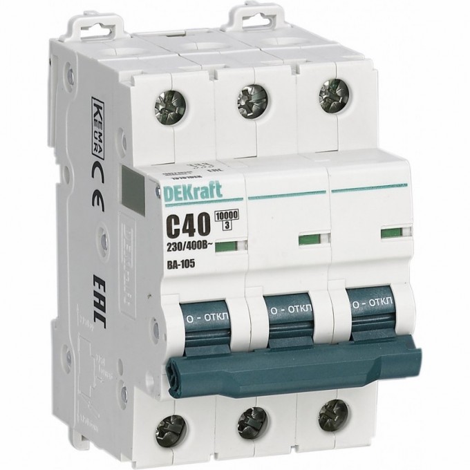 Автоматический выключатель SCHNEIDER ELECTRIC DEKRAFT ВА105-3P-063A-D 13231DEK Автоматический выключатель SCHNEIDER ELECTRIC DEKRAFT ВА105-3P-063A-D 13231DEK