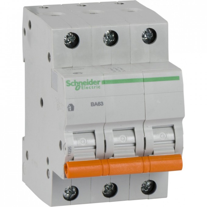 Автоматический выключатель SCHNEIDER ELECTRIC ДОМОВОЙ ВА63 3П 25A C 4,5 кА, Болгария/Италия 11225 Автоматический выключатель SCHNEIDER ELECTRIC ДОМОВОЙ ВА63 3П 25A C 4,5 кА, Болгария/Италия 11225