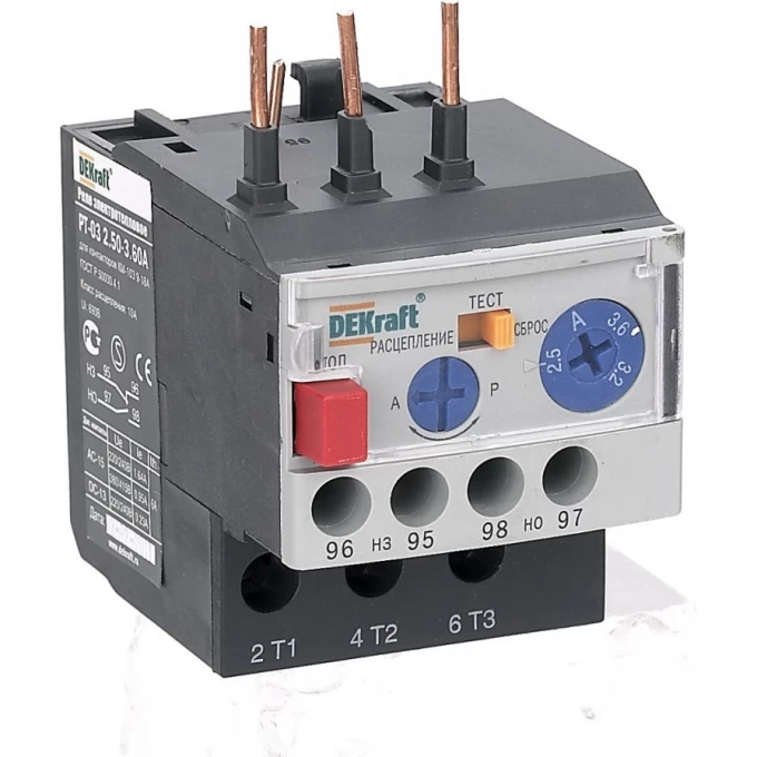 Реле электротепловое для контакторов SCHNEIDER ELECTRIC DEKRAFT 09-18A 2,50-3,60А РТ-03 23110DEK Реле электротепловое для контакторов SCHNEIDER ELECTRIC DEKRAFT 09-18A 2,50-3,60А РТ-03 23110DEK