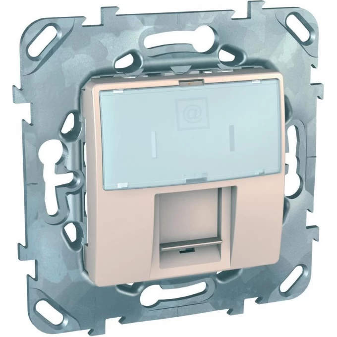 Розетка компьютерная SCHNEIDER ELECTRIC UNICA, RJ45, одиночная, с полем для надписи, кат. 5е, БЕЖЕВЫЙ MGU5.421.25ZD Розетка компьютерная SCHNEIDER ELECTRIC UNICA, RJ45, одиночная, с полем для надписи, кат. 5е, БЕЖЕВЫЙ MGU5.421.25ZD