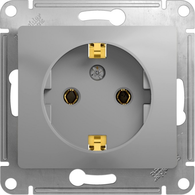 Розетка SCHNEIDER ELECTRIC GLOSSA с заземлением, механизм, алюминий GSL000343 Розетка SCHNEIDER ELECTRIC GLOSSA с заземлением, механизм, алюминий GSL000343