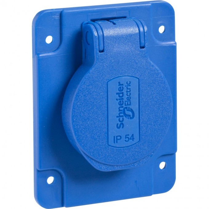Розетка синяя SCHNEIDER ELECTRIC PRATIKA 10/16A 65Х85ММ IP54 винты сбоку PKS62B Розетка синяя SCHNEIDER ELECTRIC PRATIKA 10/16A 65Х85ММ IP54 винты сбоку PKS62B