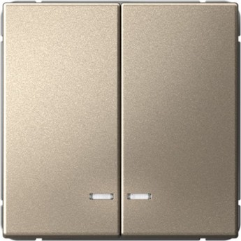 Выключатель 2-клавишный SCHNEIDER ELECTRIC ARTGALLERY GAL000553 (сх. 5а) 10AX с подсветкой механизм, шампань