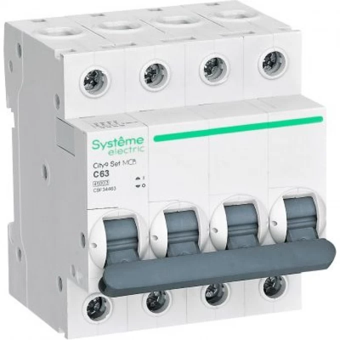 Выключатель автоматический модульный SCHNEIDER ELECTRIC 4п C 40А 4.5кА City9 Set 400В SE C9F34440 Выключатель автоматический модульный SCHNEIDER ELECTRIC 4п C 40А 4.5кА City9 Set 400В SE C9F34440
