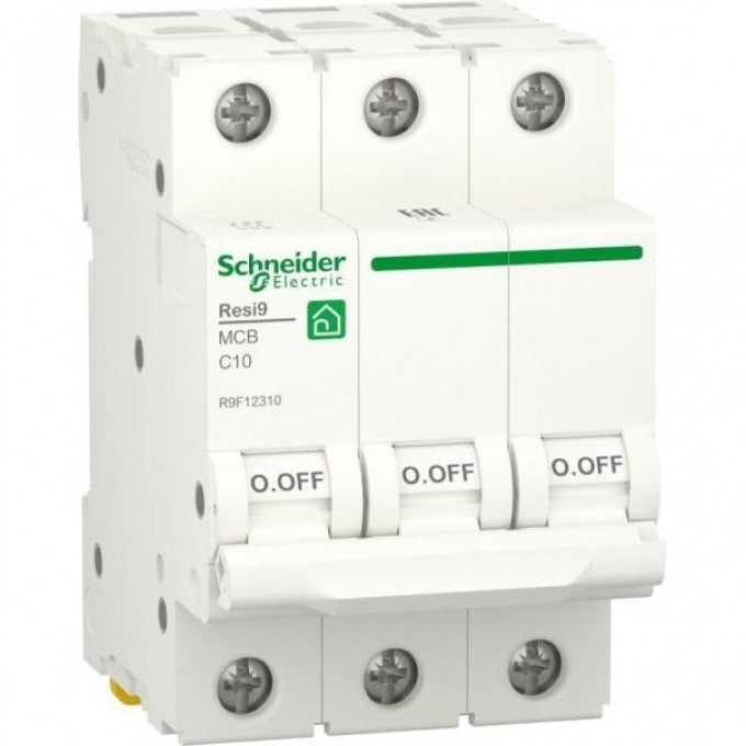 Выключатель автоматический SCHNEIDER ELECTRIC RESI9 модульный, 3п C 10А 6000А R9F12310 Выключатель автоматический SCHNEIDER ELECTRIC RESI9 модульный, 3п C 10А 6000А R9F12310