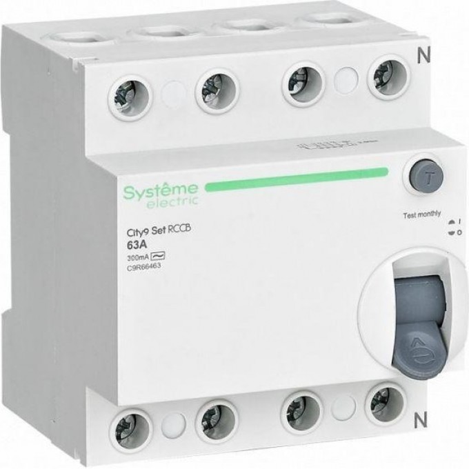 Выключатель дифференциального тока SCHNEIDER (УЗО) 4п 63А 100мА тип AC City9 Set 400В C9R56463 Выключатель дифференциального тока SCHNEIDER (УЗО) 4п 63А 100мА тип AC City9 Set 400В C9R56463