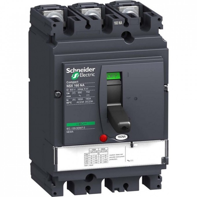 Выключатель-разъединитель 3P SCHNEIDER ELECTRIC COMPACT NSX160NA LV430629 Выключатель-разъединитель 3P SCHNEIDER ELECTRIC COMPACT NSX160NA LV430629