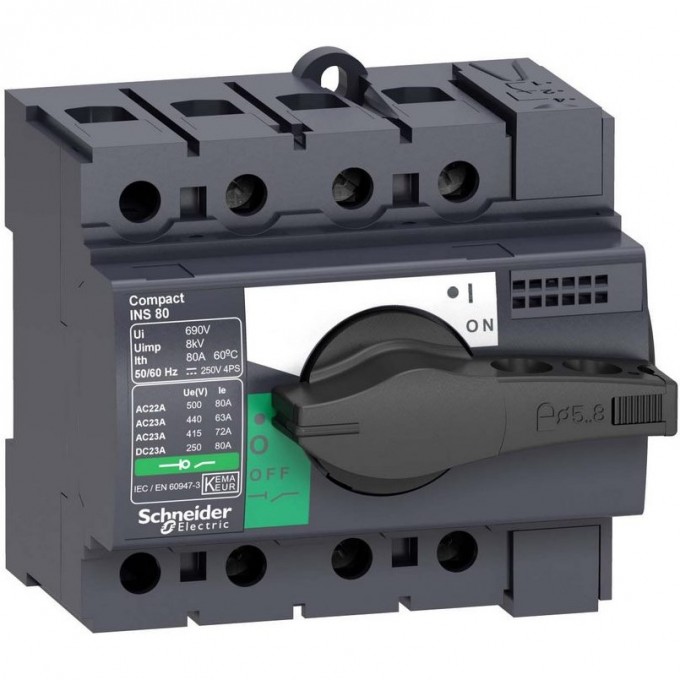 Выключатель-разъединитель SCHNEIDER ELECTRIC COMPACT INS80 3П 28904 Выключатель-разъединитель SCHNEIDER ELECTRIC COMPACT INS80 3П 28904